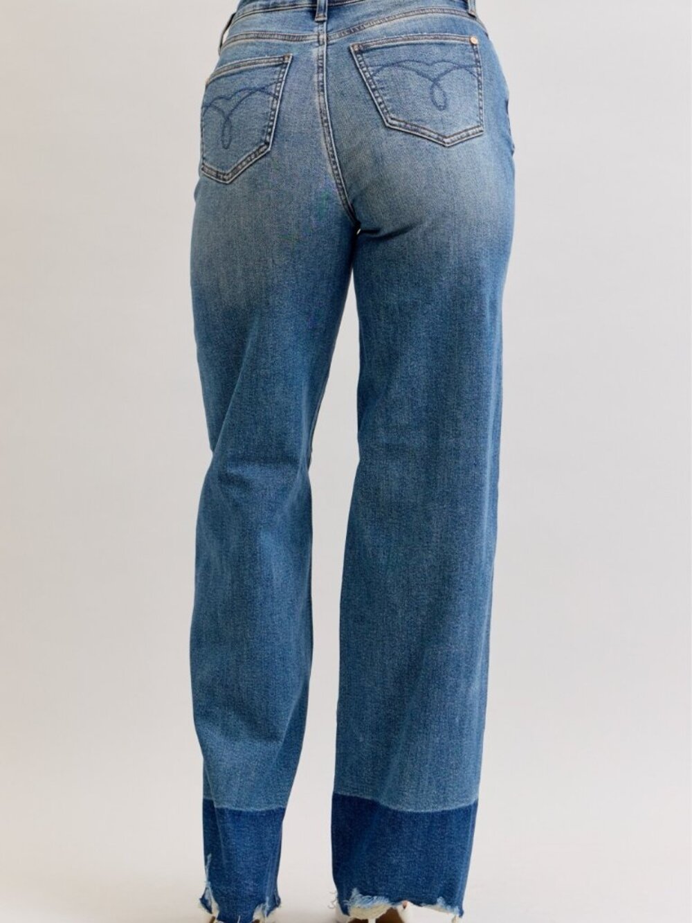 Raw Hem High Waist Column Straight Jeans - Picture 5 of 7